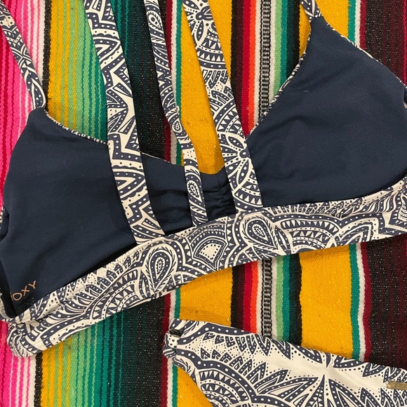 Roxy Navy and Cream Paisley Bikini - Picture 4 of 4